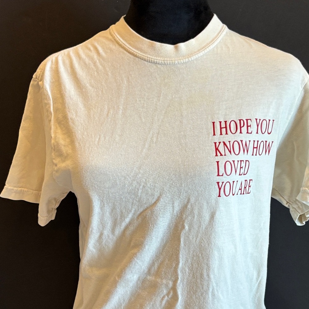 Comfort Colors Ivory Tee with Red Text